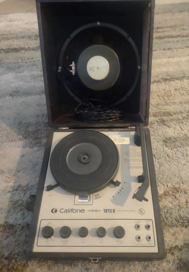 vintage califone 1815k record player With Speakers Tested Works