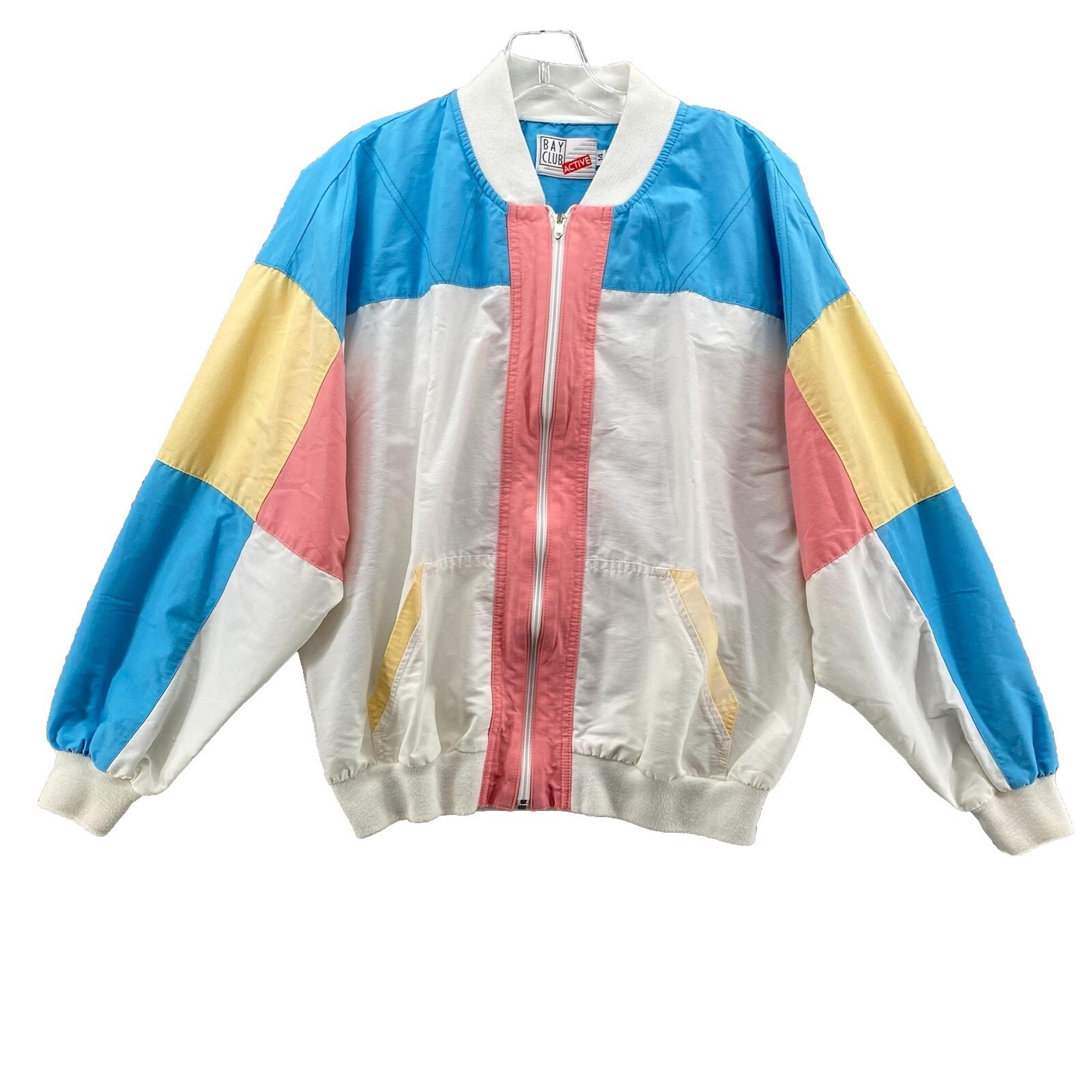 Vintage Bay Club Bomber Jacket Womens 14 Retro Windbreaker Full Zip Sportswear