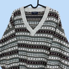 multicolored striped vintage 90s cotton knit sweater