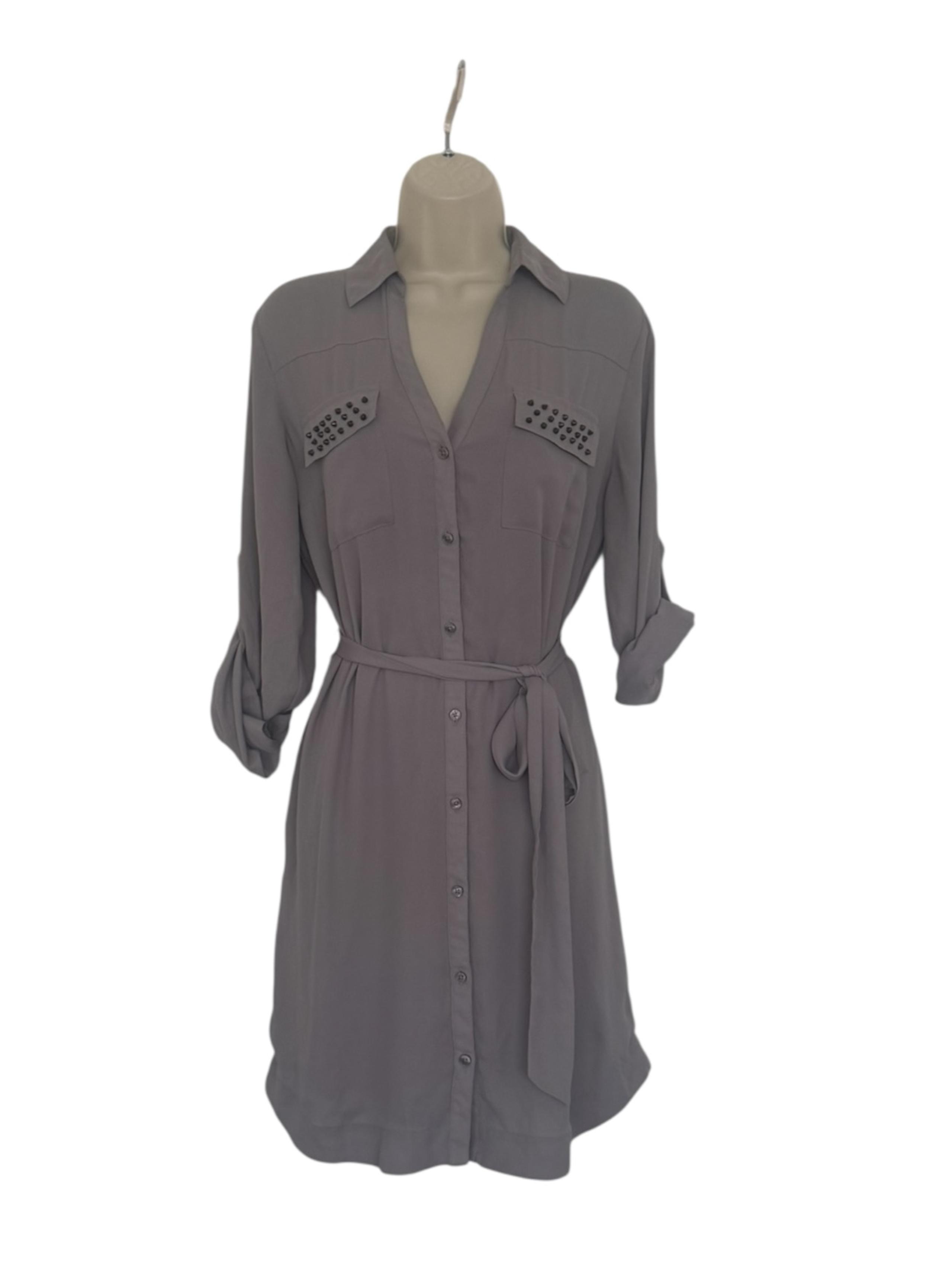 Express Charcoal Button-Down Shirt Dress| Sz M