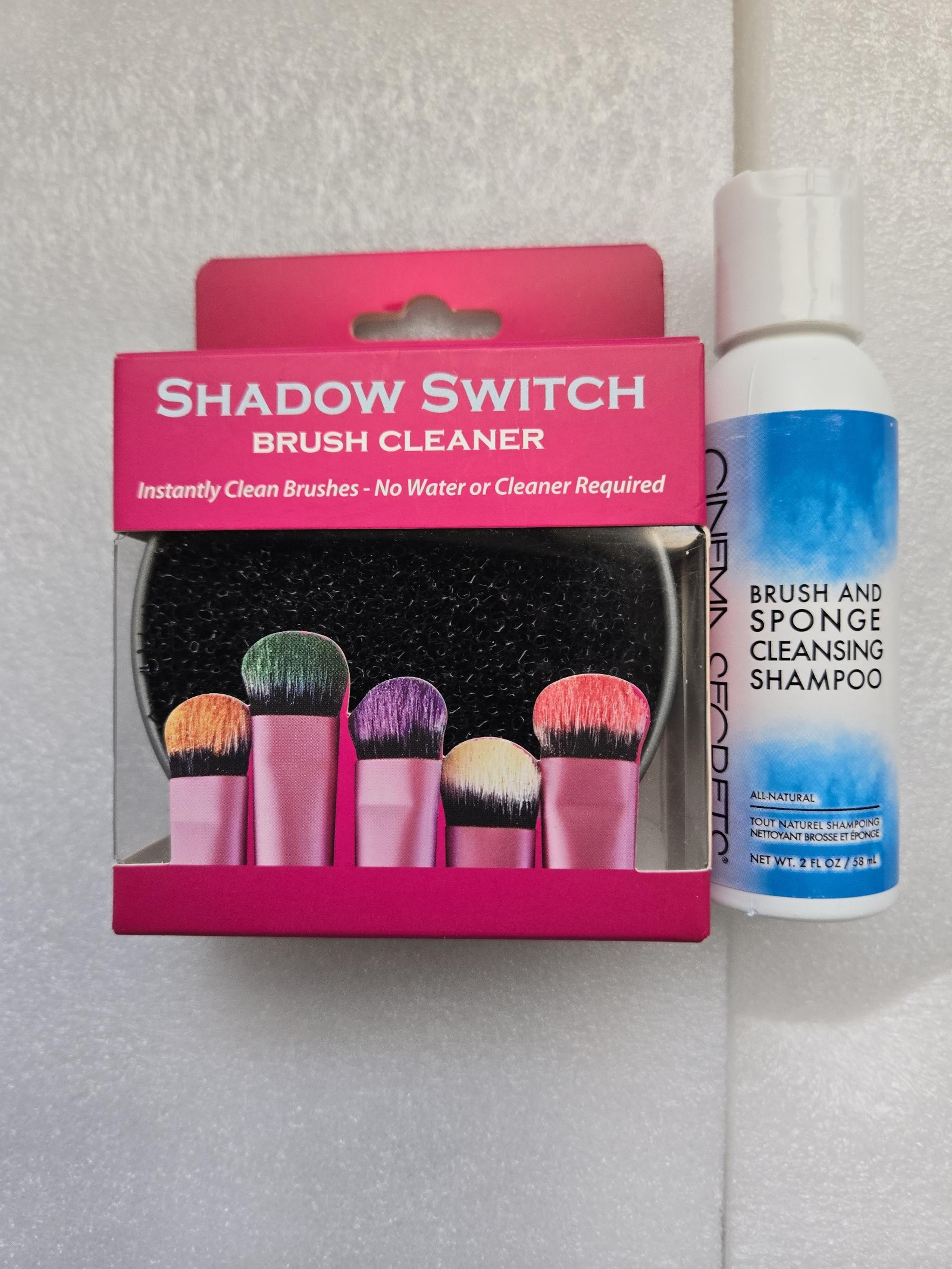 CINEMA SECRETS BRUSH, SPONGE CLEANSING SHAMPOO, EDJE SHADOW SWITCH BRUSH CLEANER