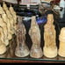 Vintage Hand Carved Olive Wood Chess Pieces