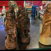 Vintage Hand Carved Olive Wood Chess Pieces