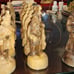 Vintage Hand Carved Olive Wood Chess Pieces