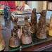 Vintage Hand Carved Olive Wood Chess Pieces