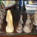 Vintage Hand Carved Olive Wood Chess Pieces