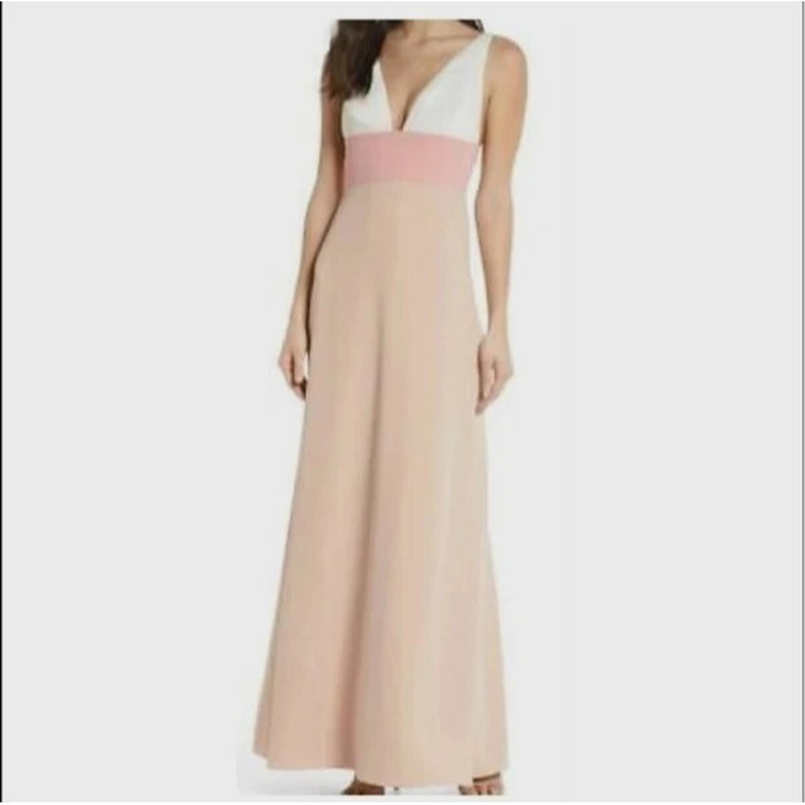 PERFECT Jill Stuart Tricolor Pink V-neck Colorblock Halter Gown Dress womens 2 - Jill Jill Stuart