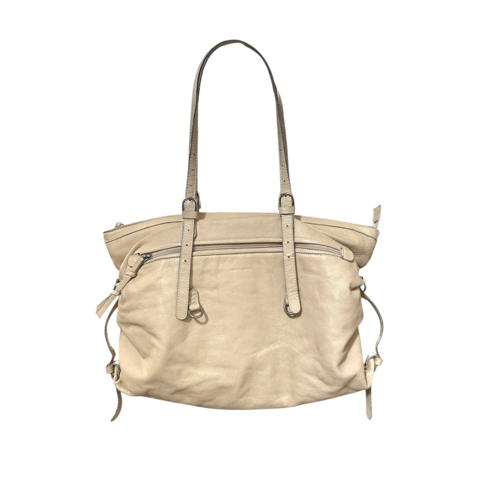 FRANCESCO BIASIA tan/natural leather shoulder bag, made in Italy