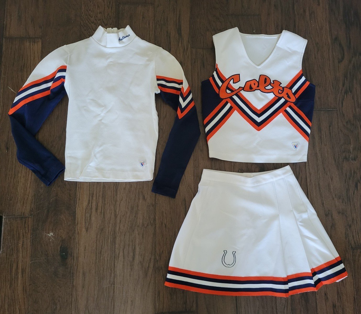 Vintage Colts cheerleader Uniform. Varsity spirit fashions