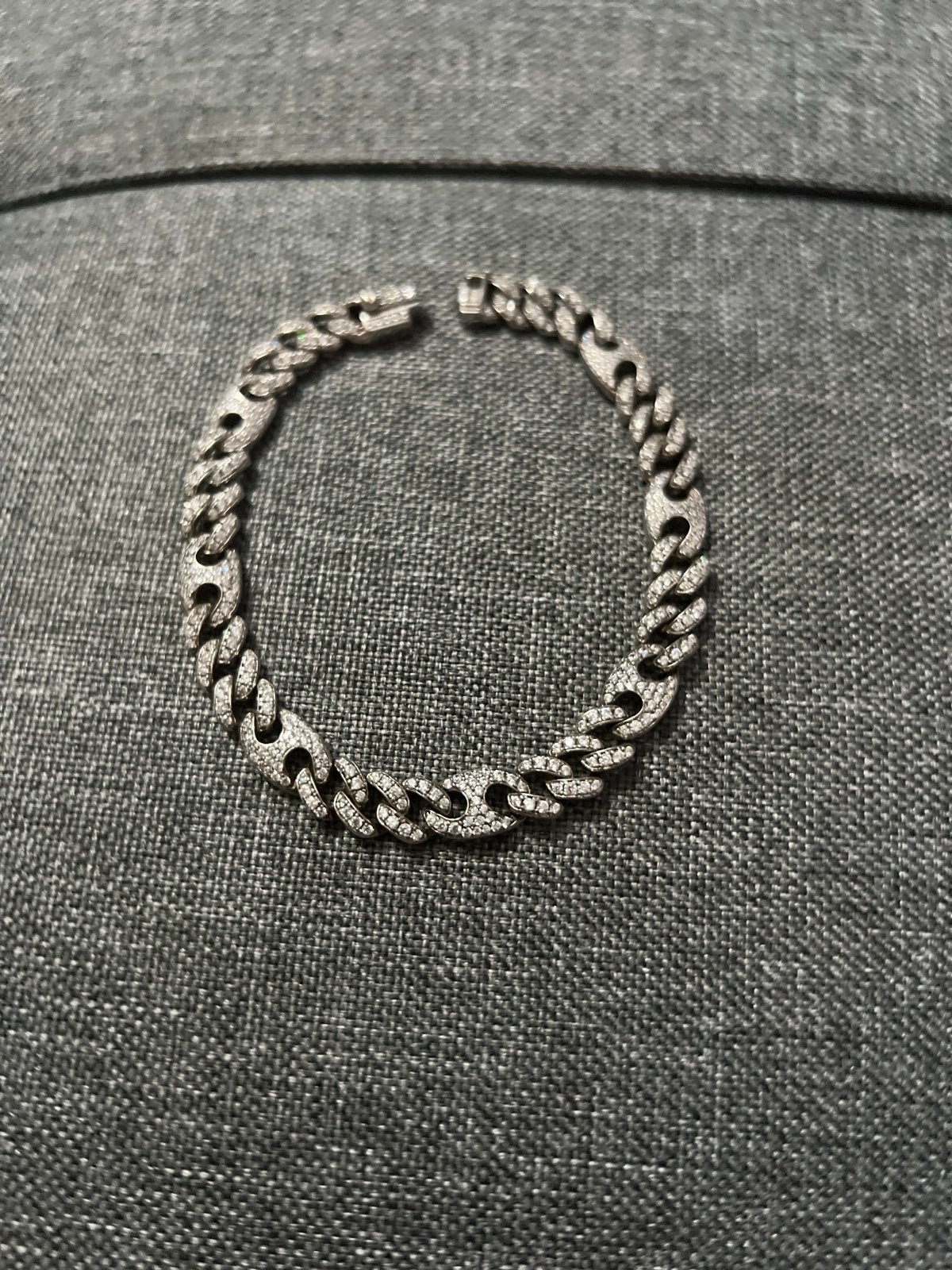 Silver Bracelet Covered in Sapphire Stones