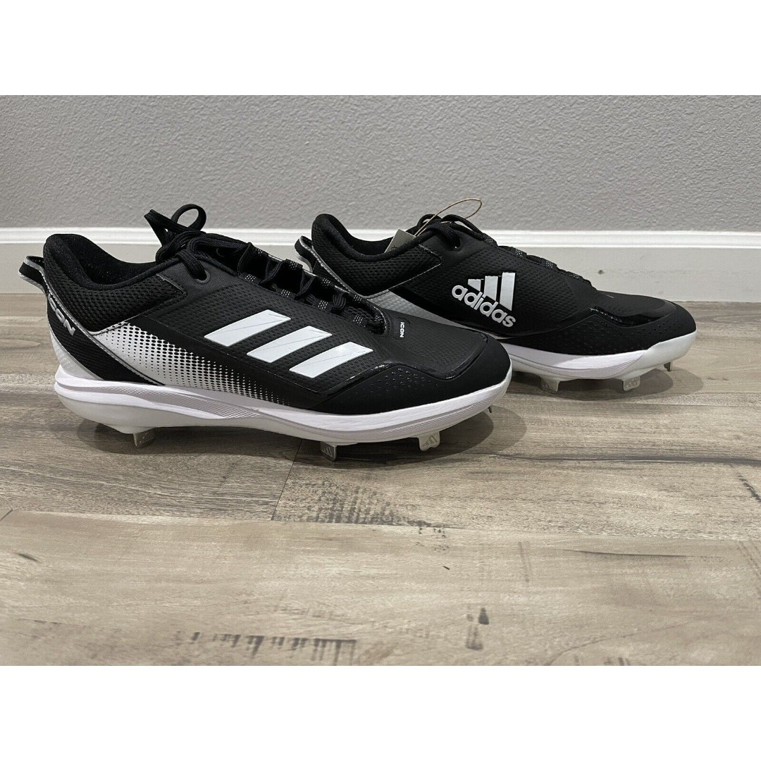 Adidas Icon 7 Shoes Mens Black Size 12 Metal Baseball Cleats FZ1558 MLB