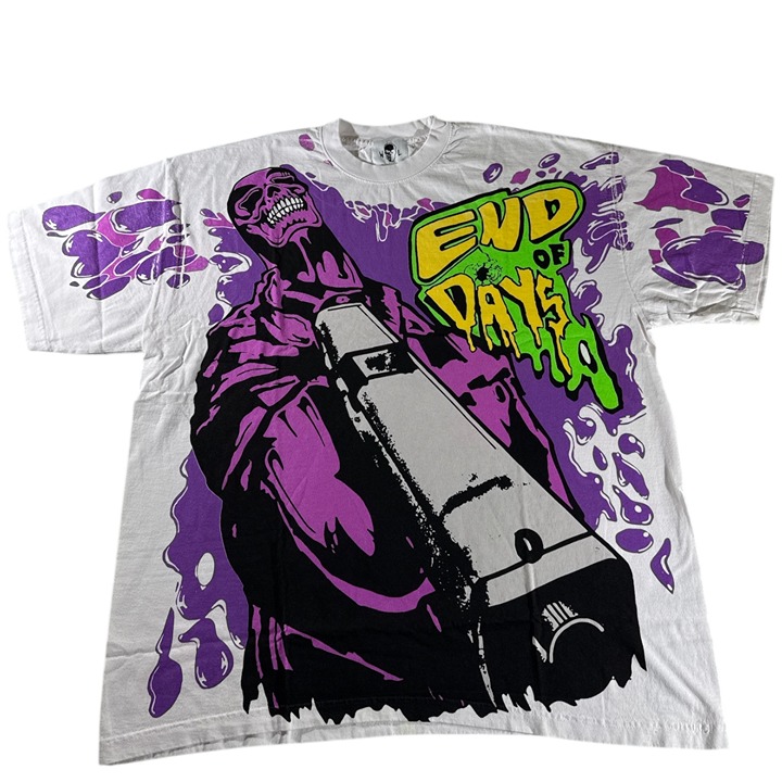 New! Warren Lotas Big Gun End Of Days Purple White T-shirt Mens Sz XL