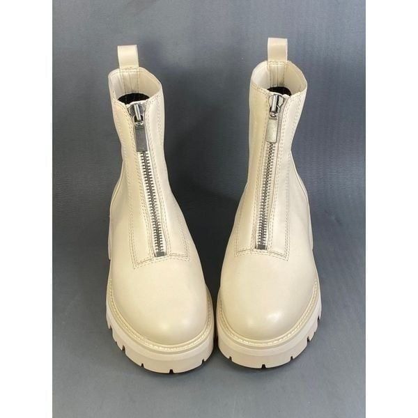 Gianni Bini x Nastia Liukin Bowery Leather Zip-Up Lug Sole Booties womens 9.5