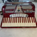 Rare Vintage Red La Scala Concerto Accordion W/case Made In Italy