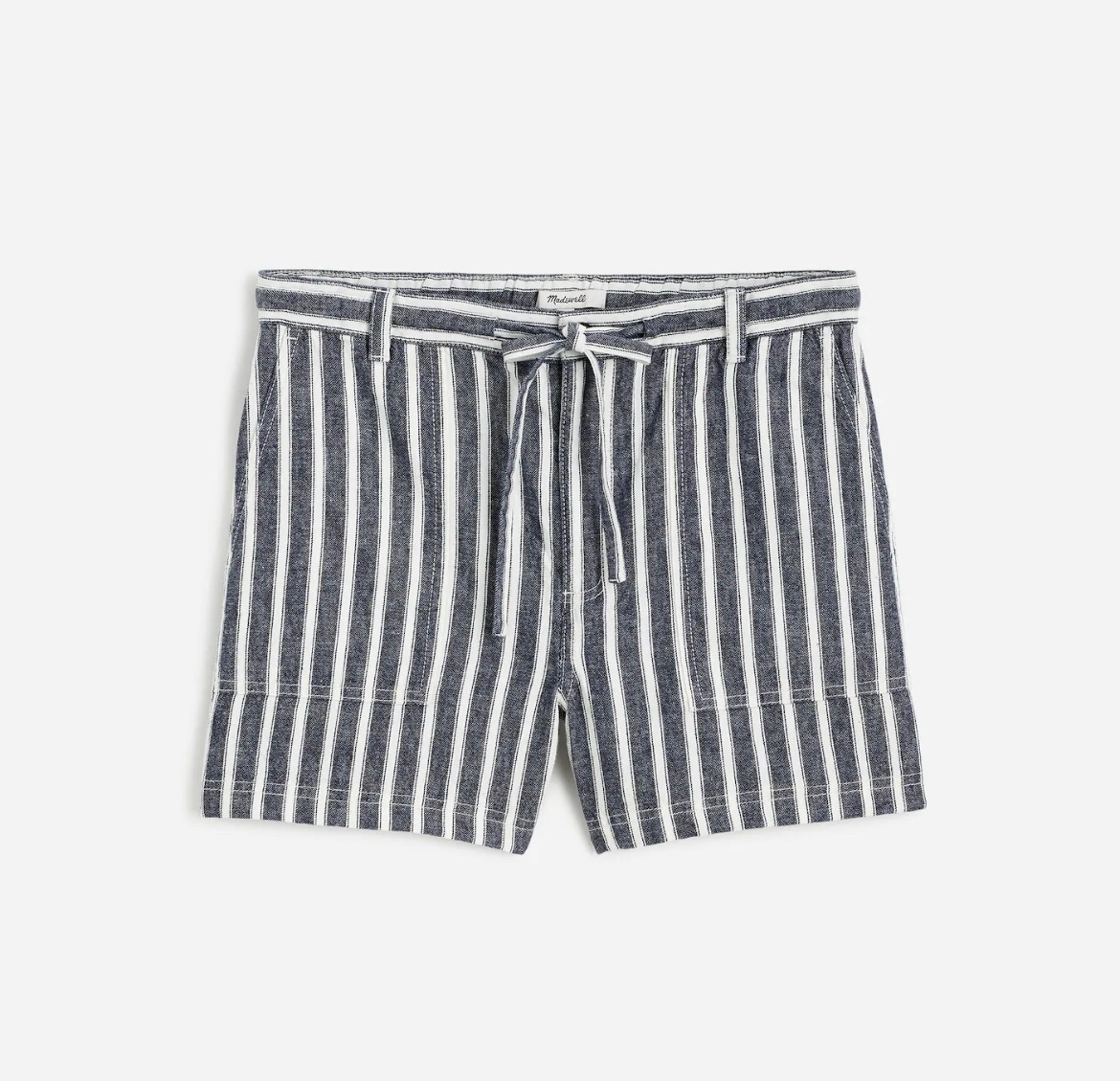Madewell Stripe Pull-On Drawstring Shorts