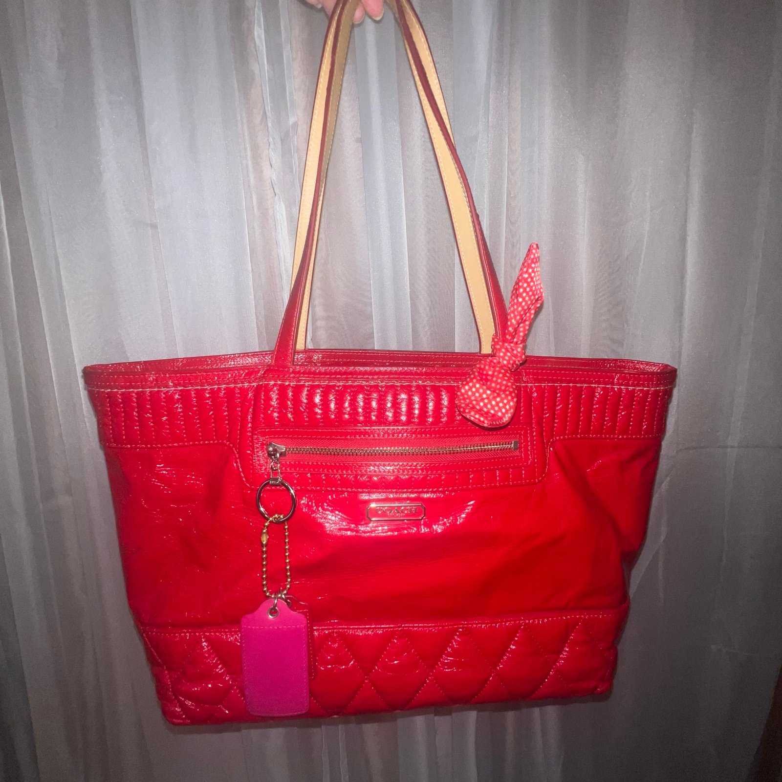 Coach Cherry Red Poppy Shoulder Bag #18674