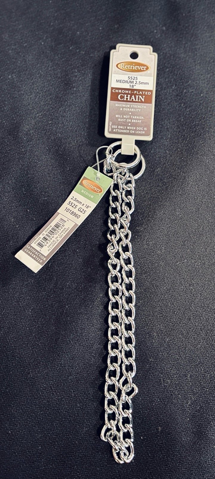 Retriever Chrome plated slip Chain (Collar) for Medium size breeds