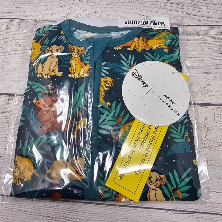 NIB Little Sleepies Disney Simba's Sky Zippy Size 0-3 months
