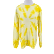 La Detresse Revolve Womens Yellow Tie Dye Pullover Sweatshirt Size Small S