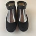 Clarks Medora Nina Womens 6 Black Suede Ankle Strap Ballet Flat Comfort Shoes