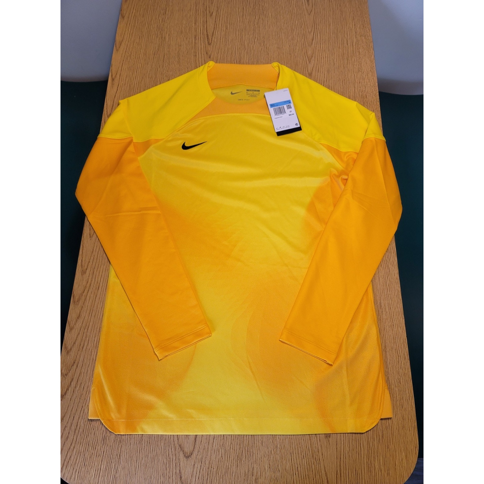 NWT 82 NIKE GOALKEEPER DRI-FIT JERSEY SHIRT YELLOW DH7977-719 Size M Slim Fit