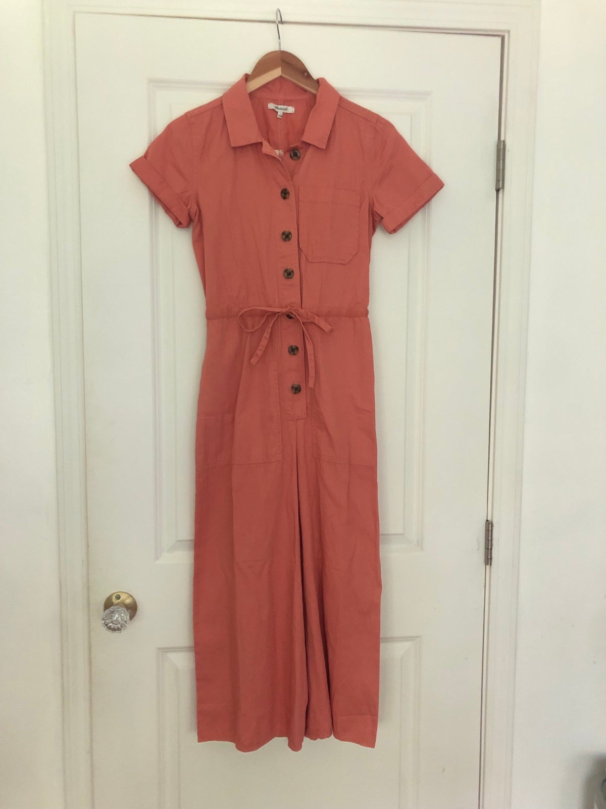 Madewell Salmon Pink Wide-Leg Jumpsuit