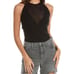 525 AMERICA Crochet Knit Halter Top Backless Tie Back Fauxchet Halter Top