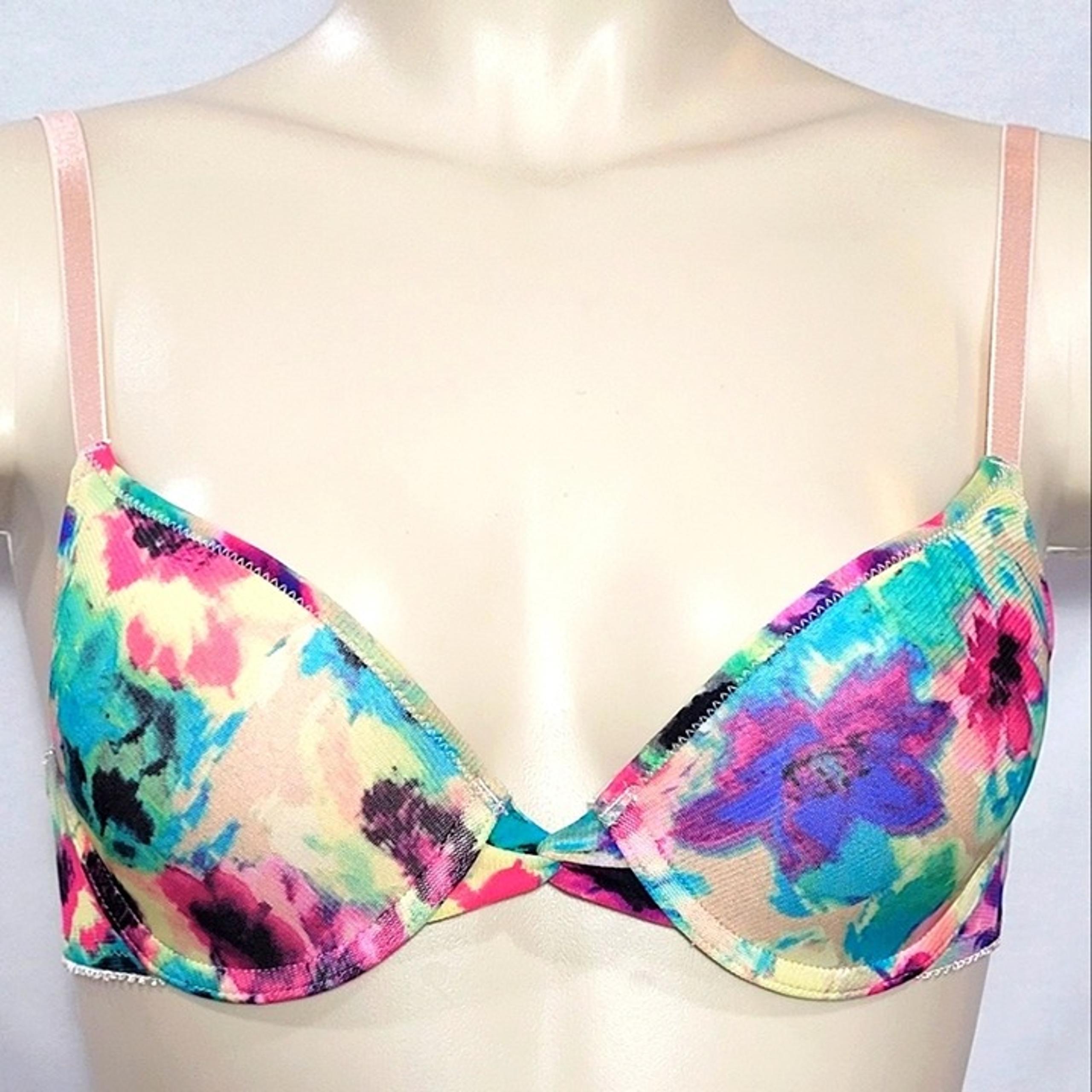 34D On Gossamer Mesh Bump It Up Push Up UW Bra Multi NWT