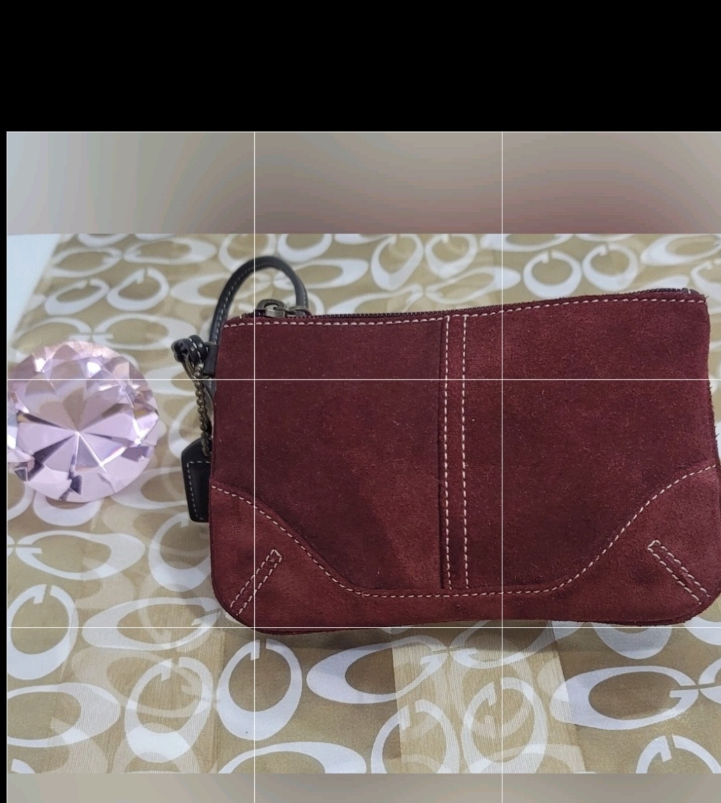 COACH WRISTLET SUEDE WINE COLOR