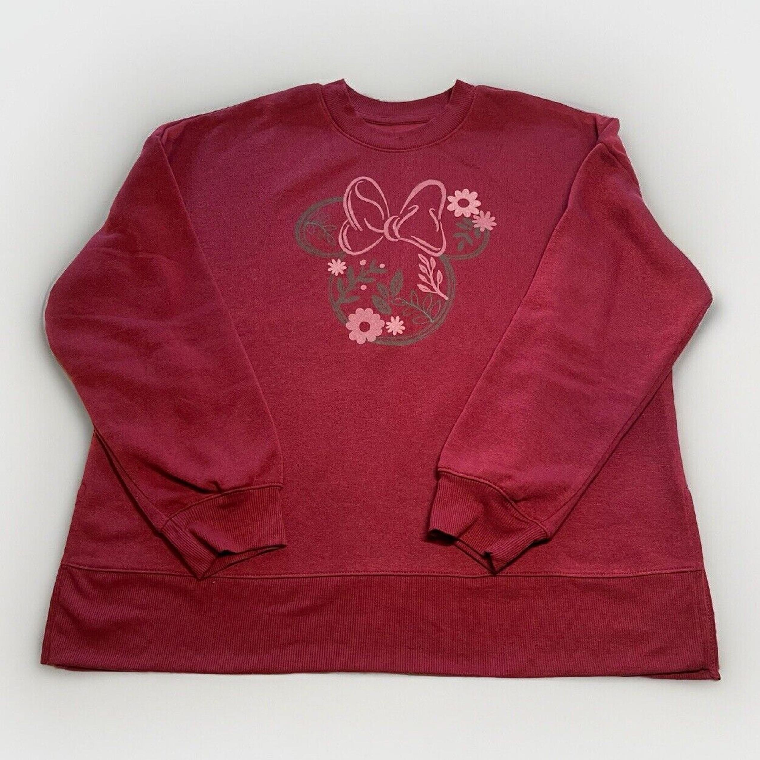 Disney Pink Minnie Mouse Crew Neck Sweatshirt Woman’s Size M