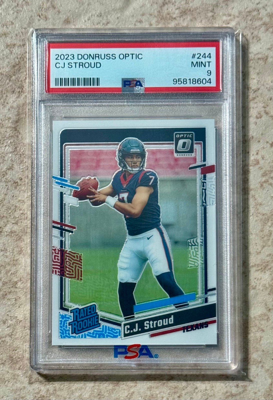 2023 PANINI DONRUSS OPTIC #244 CJ STROUD ROOKIE RC PSA 9 MINT