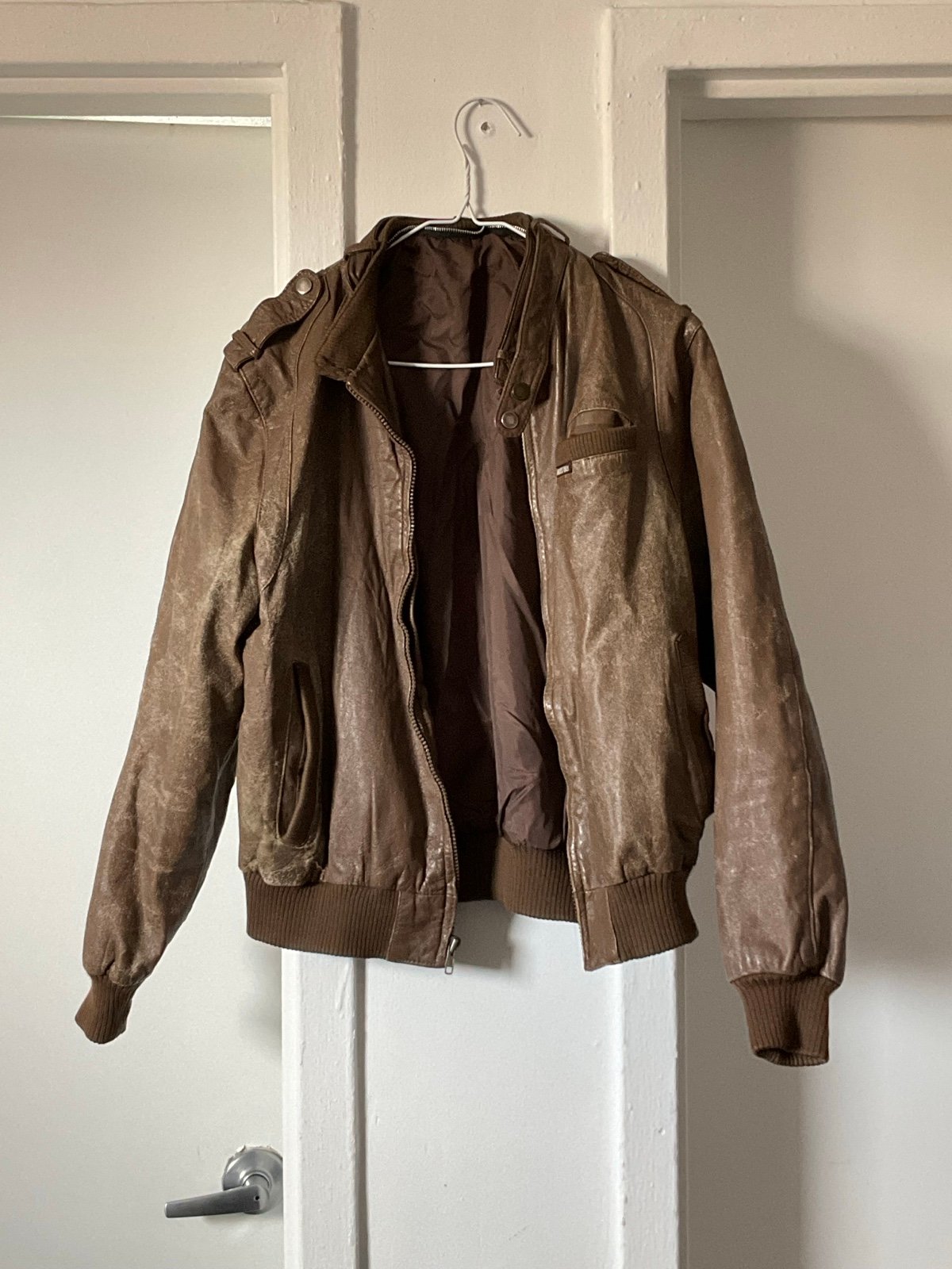 Members Only vintage leather bomber