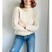 Vintage Womens Turtleneck Sweater XS Petite 100% Wool Cream Classic Fisherman