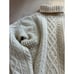 Vintage Womens Turtleneck Sweater XS Petite 100% Wool Cream Classic Fisherman