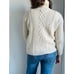 Vintage Womens Turtleneck Sweater XS Petite 100% Wool Cream Classic Fisherman