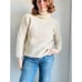 Vintage Womens Turtleneck Sweater XS Petite 100% Wool Cream Classic Fisherman