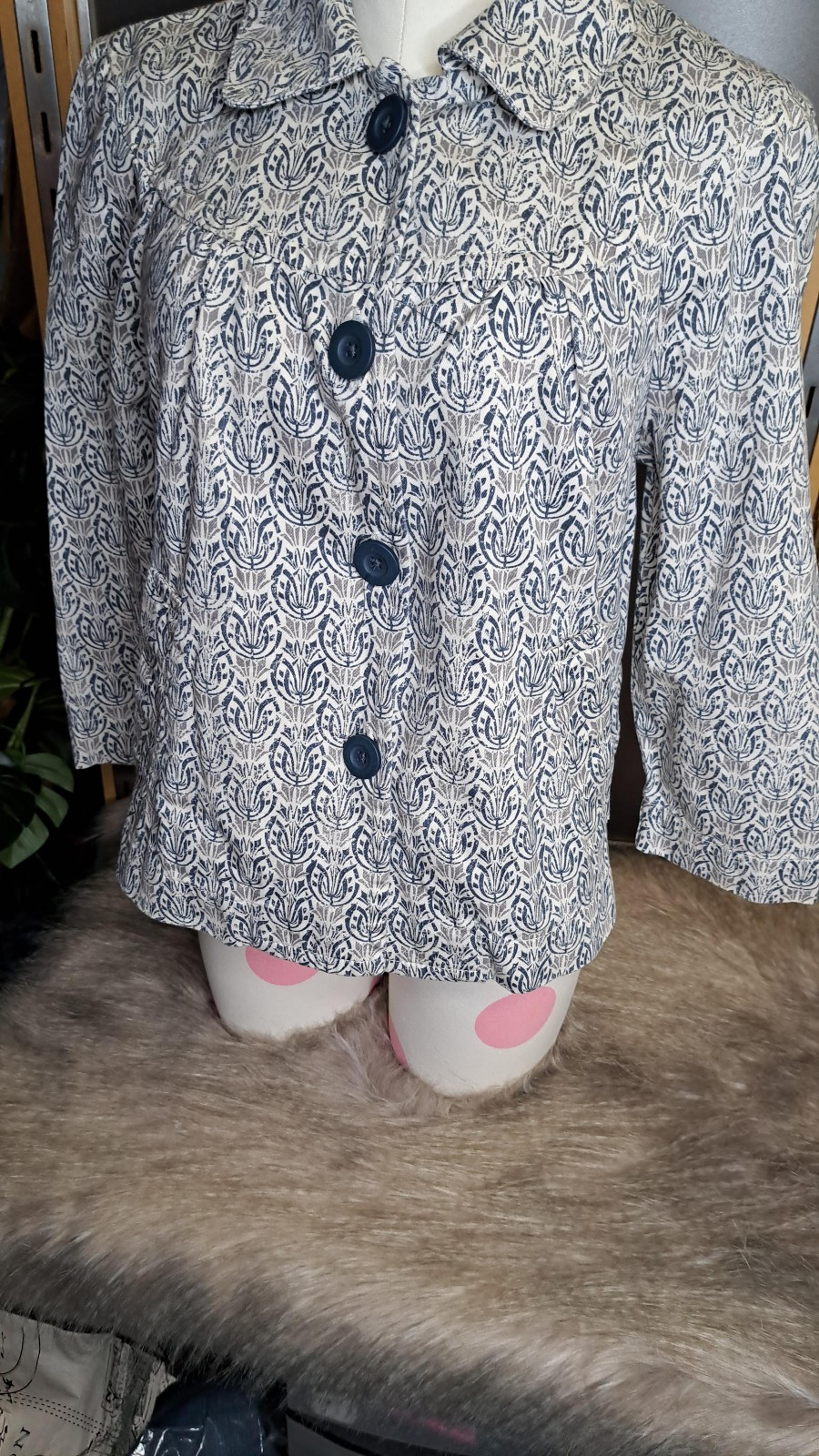 Sonoma • Womens Cotton Blue Grey Gray Coastal Grandma Church Summer Jacket Small