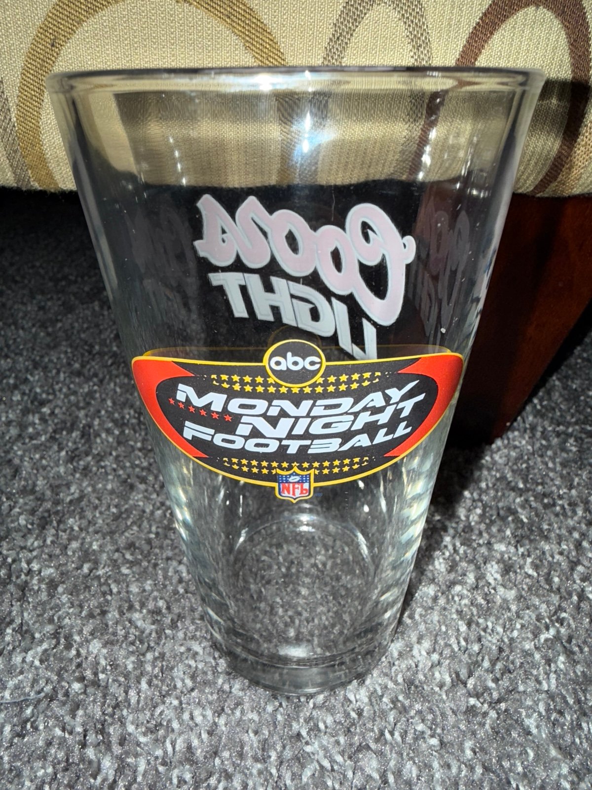 NFL Monday Night Football ABC ESPN Coors Light Beer Collectible Glass Used Pre O