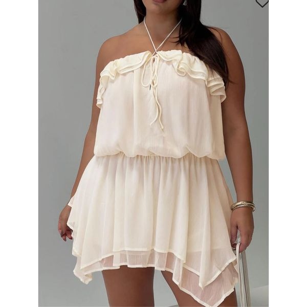 Princess Polly SOUL SURVIVOR PLAYSUIT CREAM CURVE Nwot Size 14