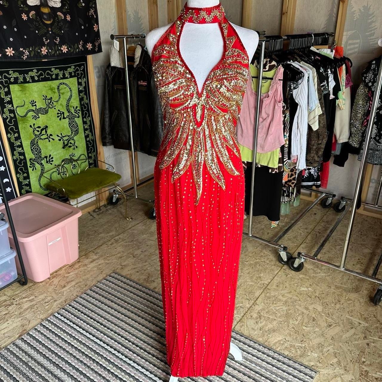 Vintage 100% silk beaded sequin dress
