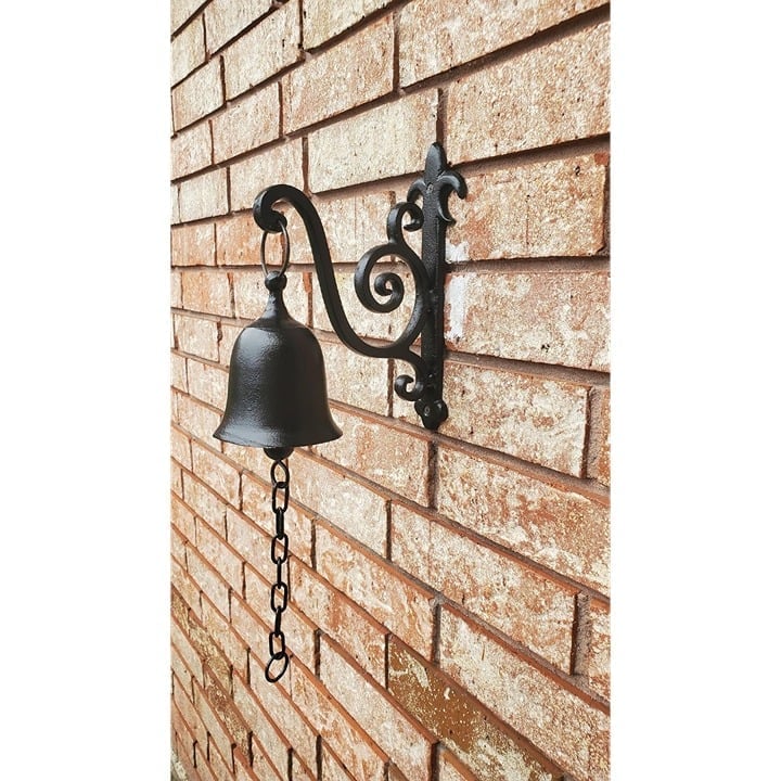 New Vintage Style Iron Door Bell Outdoor Indoor Wall Decoration - Black