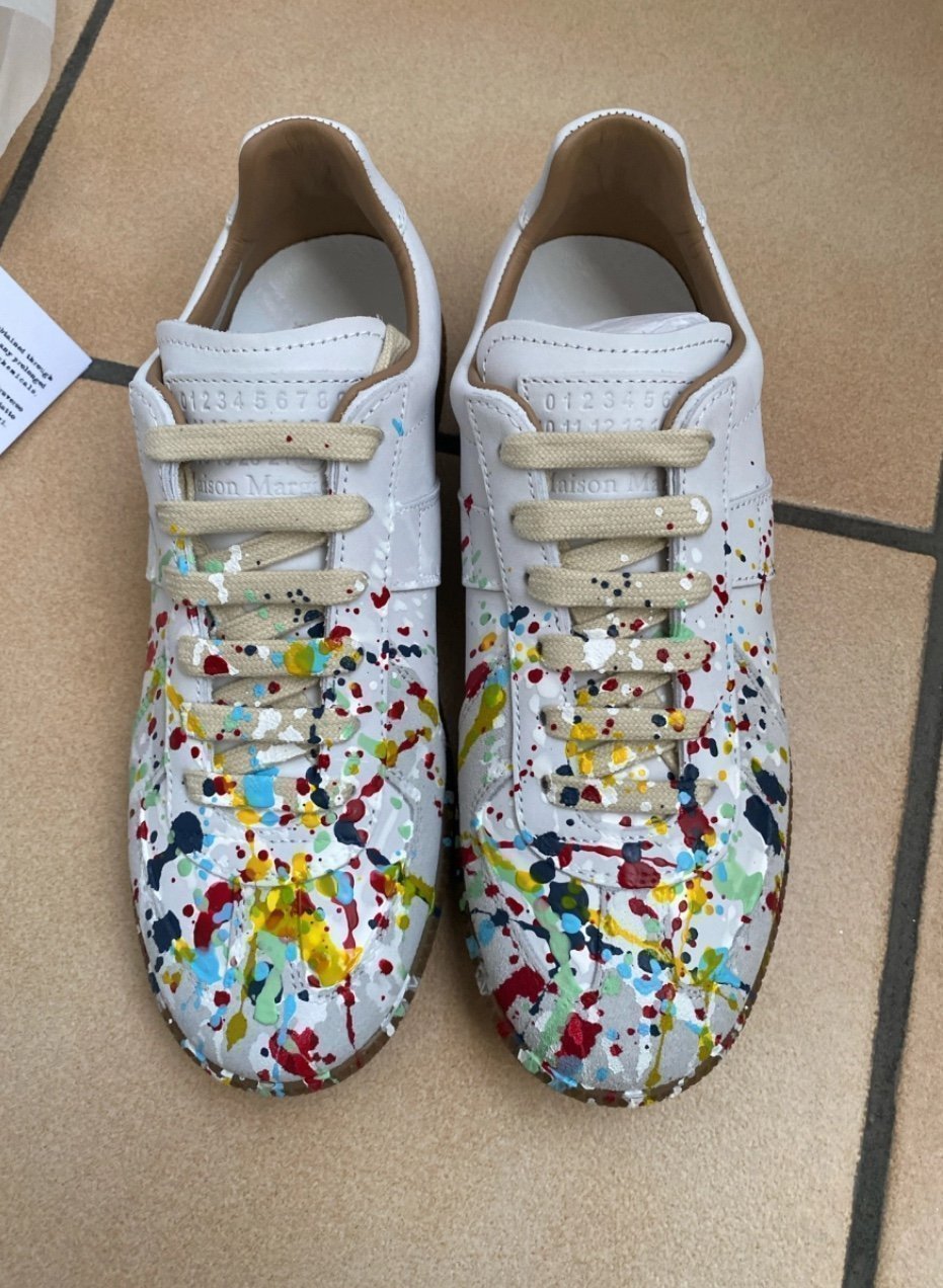 MAISON MARGIELA White Paint Replica Sneakers