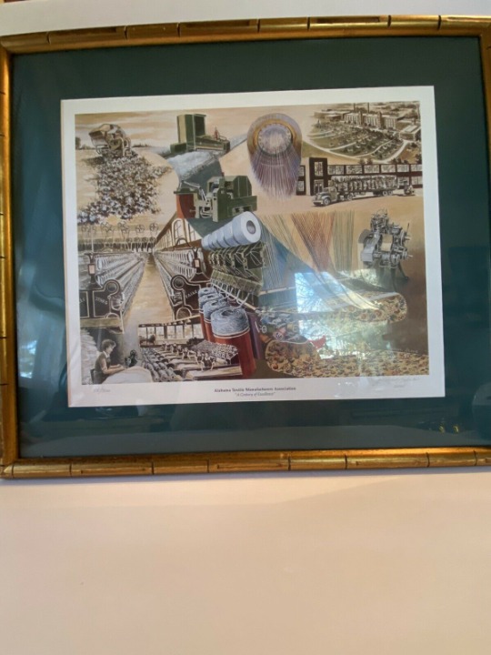 ALABAMA TEXTILES MANUFACTURING ASSOCSATION BY JOSEPH STONE FRAMED MATTED SIGNED