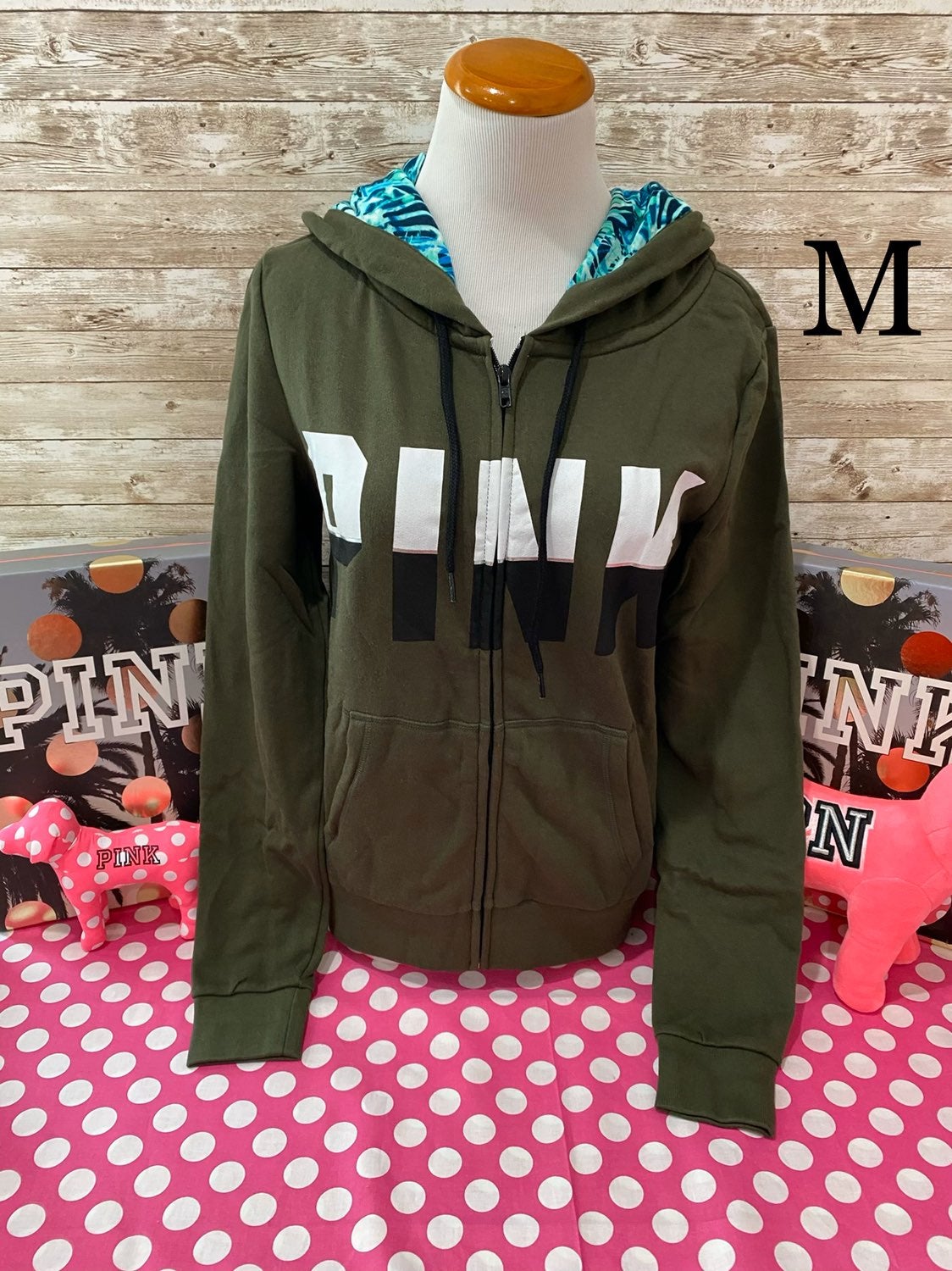 NWT VS PINK tropical full zip hoodie