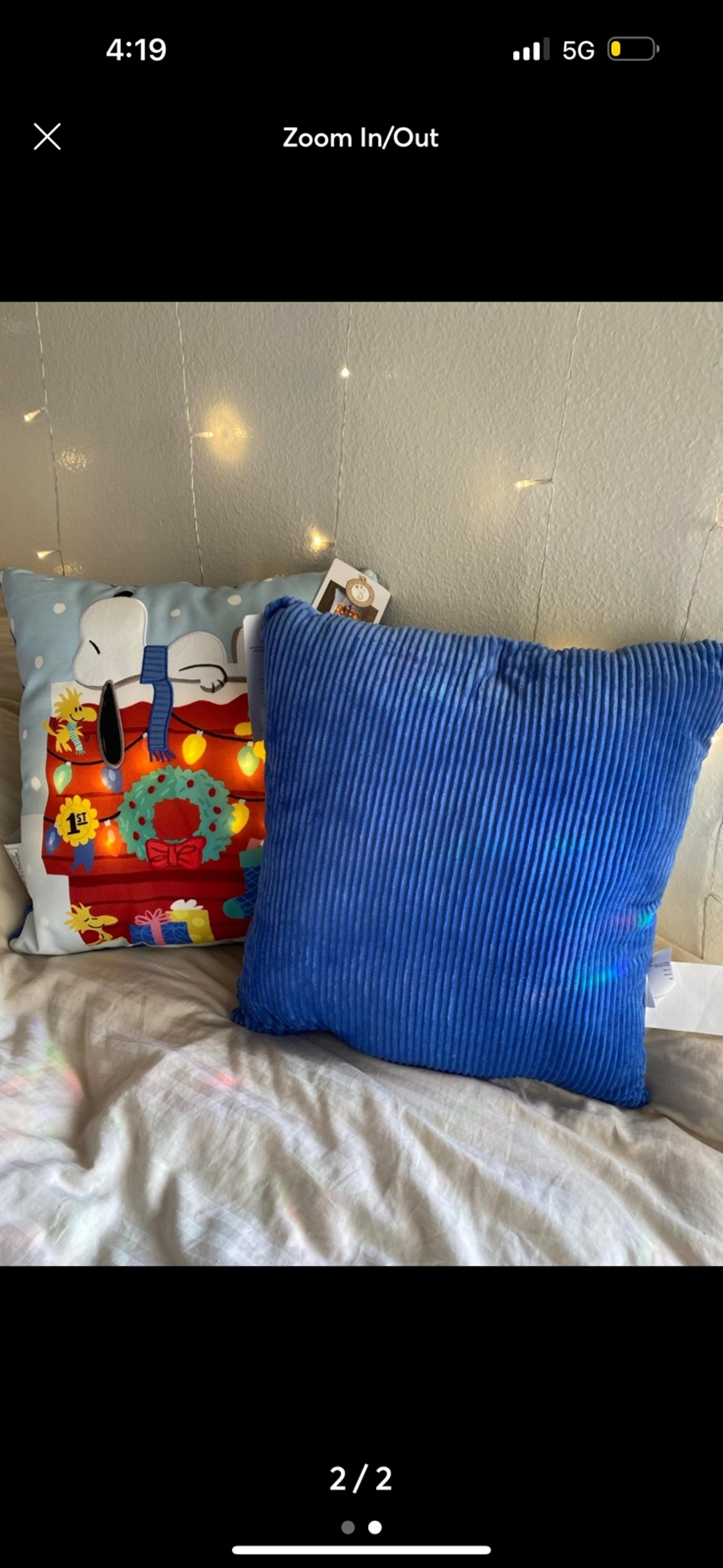 Snoopy peanuts holiday Christmas light up ONE PILLOW