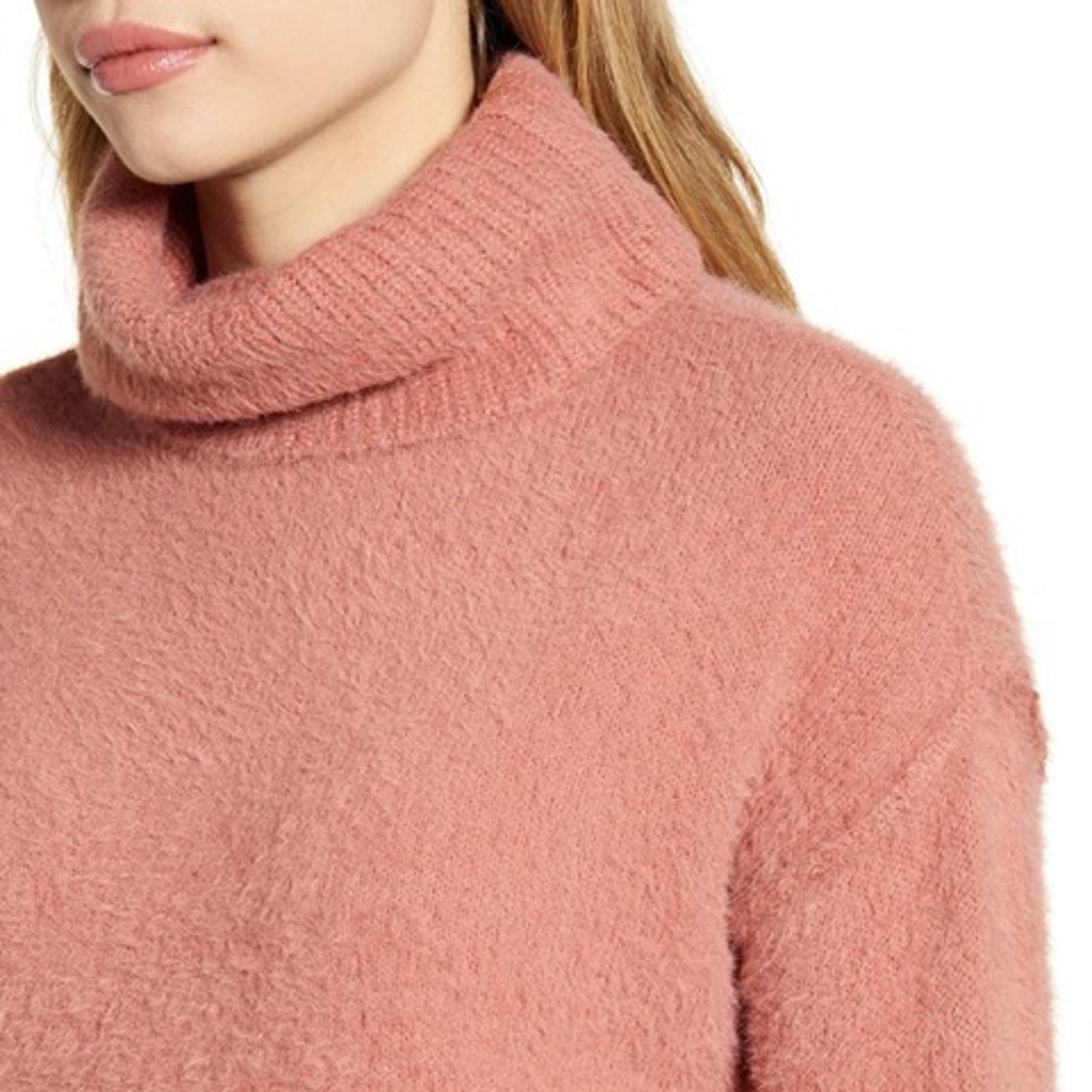 Caslon Chenille Turtleneck Sweater Pink