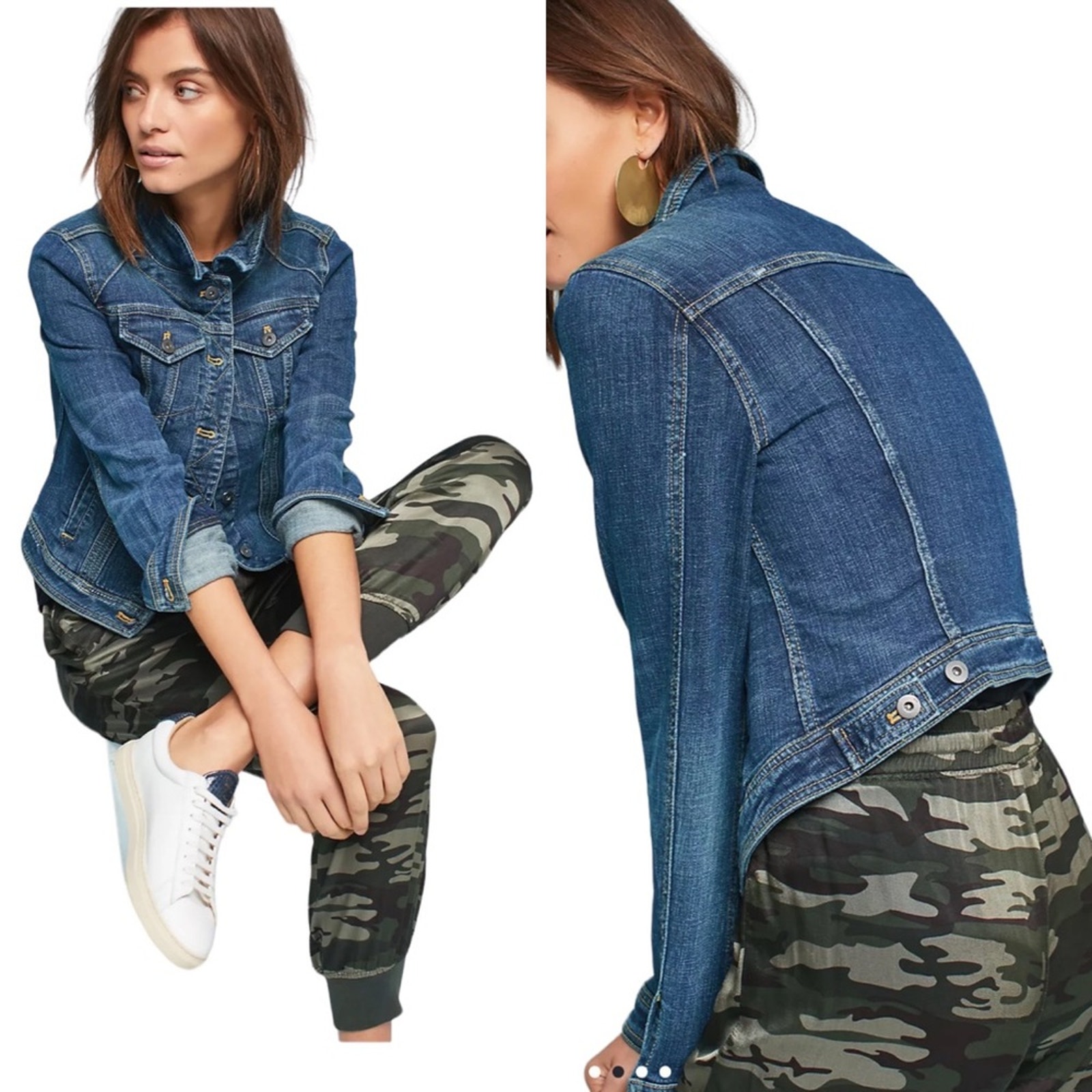Pilcro Anthropology Stretchy Classic Jean Jacket Minimalist EUC Size XS