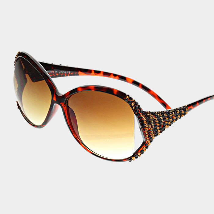 crystal detail oversized sunglasses