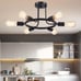 Modern Sputnik Chandelier 6 Lights Black Mid Century Modern Metal Pendant Light