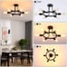 Modern Sputnik Chandelier 6 Lights Black Mid Century Modern Metal Pendant Light